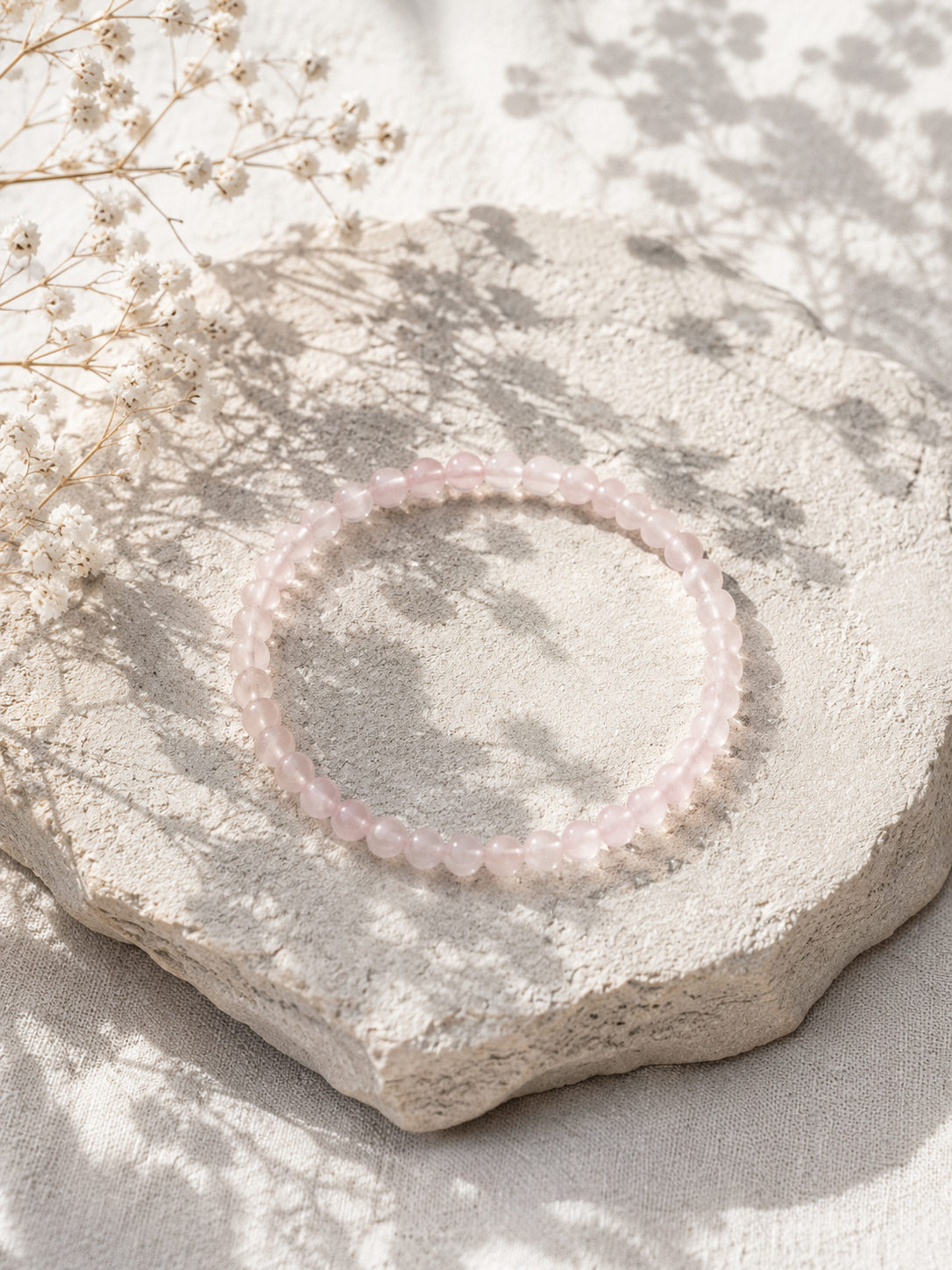 ROSENQUARZ ARMBAND 4MM (AA QUALITÄT)