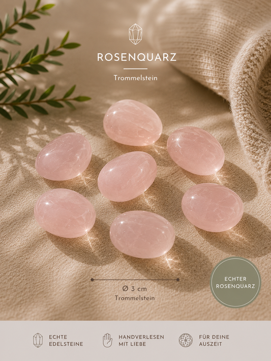 ROSENQUARZ TROMMELSTEIN -LIEBE & VERBUNDENHEIT