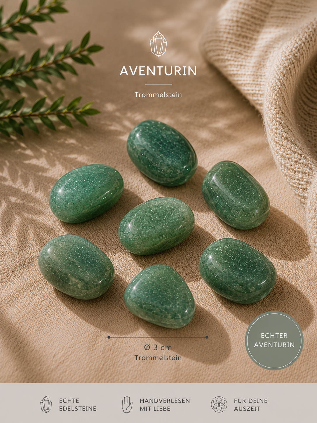 AVENTURIN TROMMELSTEIN - GEDULD, MITGEFÜHL & ENTSPANNUNG