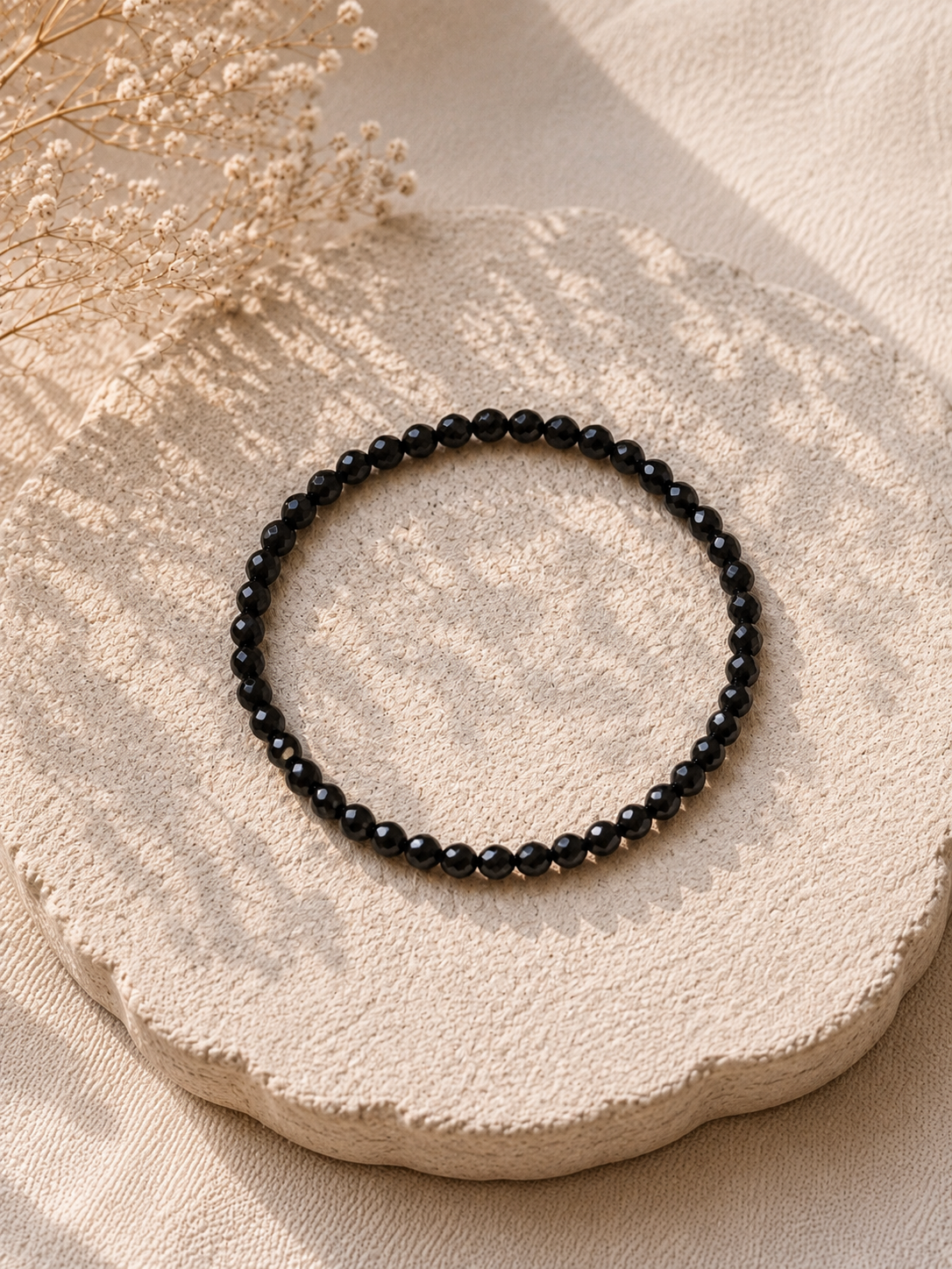 SCHWARZER TURMALIN ARMBAND 4MM (AA QUALITÄT)